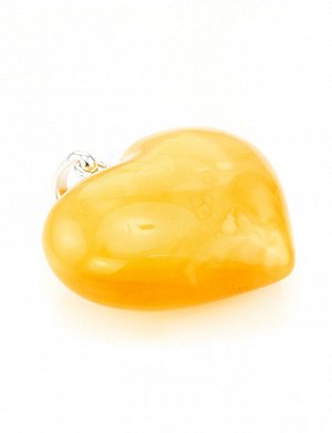 Кулон-сердце из натурального янтаря медового цвета, 6054104158