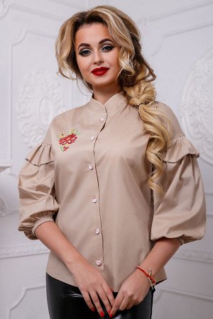 Блуза 2584 БЛУЗА 2584
- блуза прямого силуэта, со спущенным плечом;
- блуза с центральной планкой по полочке, которая застегивается на пуговицы;
- воротник стойка;
- рукав 3/4, расширенный к низу, соб