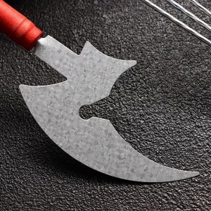 Набор шампуров-спиц 12 шт., рабочая часть - 21 см, ширина - 2 мм, толщина - 2 мм, с ножом
