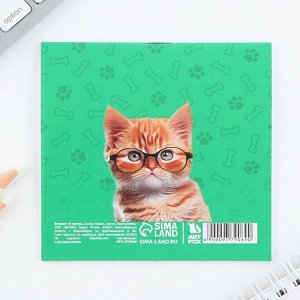 Блокнот 10x10, 16 л. в клетку «Кот»