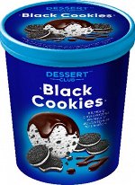 Мороженое &quot;Black Cookies&quot; пломбир со вкус. &quot;Орео&quot; с кус.печенья и шок.топпинг 450г (ведро)