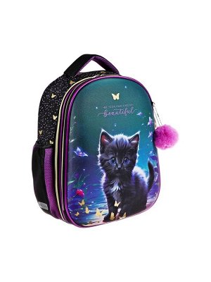 Рюкзак каркасный 38х29х17 см, deVENTE Choice Lite 17L Beautiful Cat, + брелок, для девочки