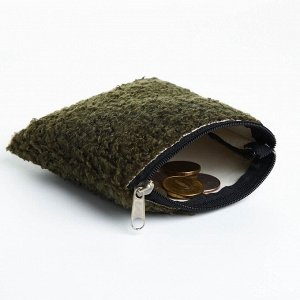Кошелёк монетница на молнии, цвет зелёный