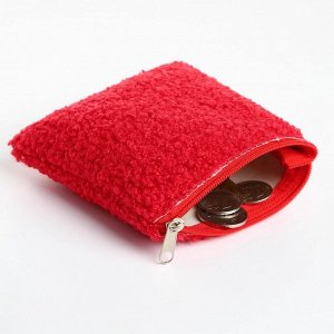 Кошелёк монетница на молнии, цвет красный