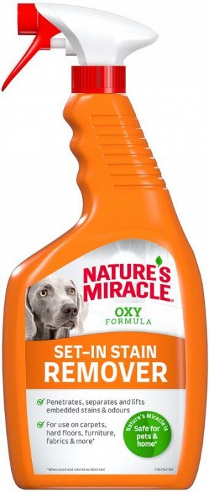 Уничтожитель пятен и запахов Nature's Miracle для собак Окси-формула, спрей 709 мл (Замена 5981721)