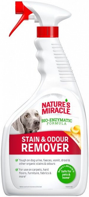 Уничтожитель пятен и запахов Nature's Miracle для собак универсальный с ароматом дыни, спрей 946 мл (Замена 5983145)