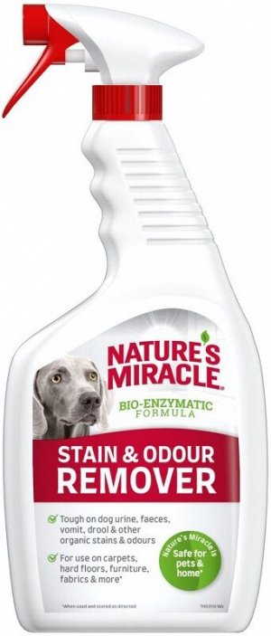 Уничтожитель пятен и запахов Nature's Miracle для собак универсальный, спрей 709 мл (Замена 5969620)