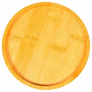 Миска Mr.Kranch Bamboo 340 мл Цветы Прованса керамическая на бамбуковой подставке, розовая