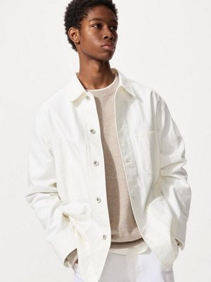 UNIQLO - стильная джинсовая куртка унисекс - 01 OFFWHITE