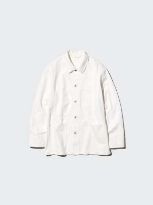 UNIQLO - стильная джинсовая куртка унисекс - 01 OFFWHITE