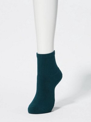 UNIQLO - женские носки в рубчик с мягким ворсом (3 пары) - 58 DARKGREEN