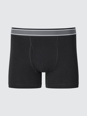 UNIQLO - однотонные боксеры из хлопка - 09 BLACK