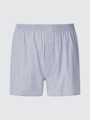 UNIQLO — мужские хлопковые трусы в полоску - 68 BLUE