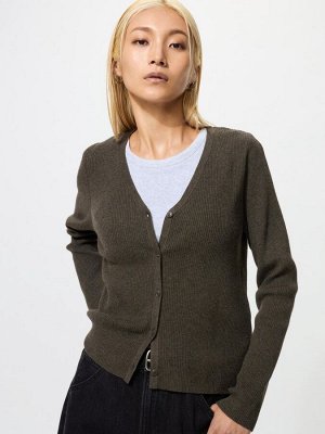 UNIQLO - кардиган из рельефного трикотажа - 35 BROWN