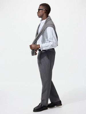 UNIQLO - мужские смарт-брюки с защипами - 06 GRAY