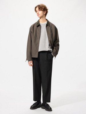 UNIQLO - мужские смарт-брюки с защипами - 09 BLACK