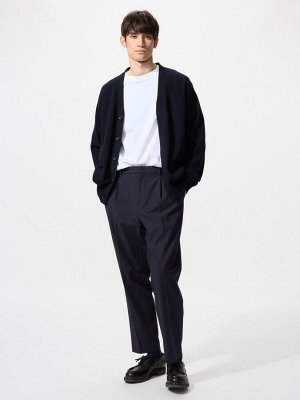 UNIQLO - мужские смарт-брюки с защипами - 69 NAVY