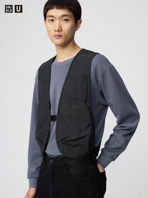 UNIQLO - мужской утилитарный жилет с множеством карманов - 09 BLACK
