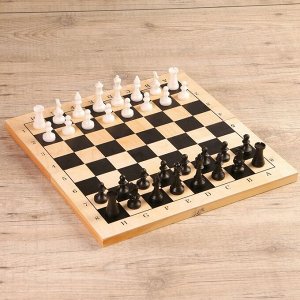 Настольная игра 3 в 1 "Орнамент": шахматы, шашки, нарды (доска дерево 42х42 см)