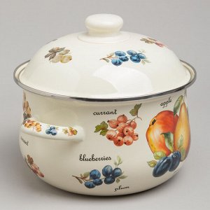 Яркий Набор Эмалированных Кастрюль "Фрукты" - 4 шт., 1.5L и 2.8L, 1 шт.