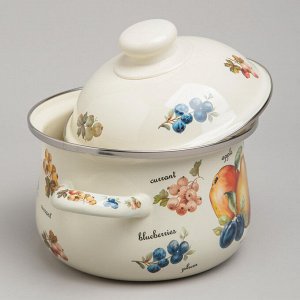 Яркий Набор Эмалированных Кастрюль "Фрукты" - 4 шт., 1.5L и 2.8L, 1 шт.