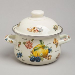 Яркий Набор Эмалированных Кастрюль "Фрукты" - 4 шт., 1.5L и 2.8L, 1 шт.