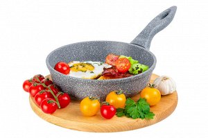 Глубокая сковорода "Гармония вкуса" 18 см - Серый мрамор, без крышки