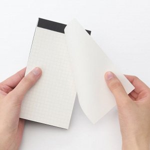 MUJI Tear-Off Memo Pad Grid – блокнот в клетку с отрывными листами, чёрный
