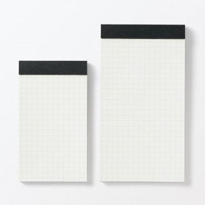 MUJI Tear-Off Memo Pad Grid – блокнот в клетку с отрывными листами, чёрный