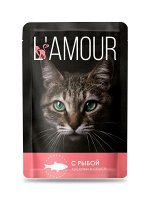 Влажный корм LAMOUR для взрослых кошек, с рыбой в соусе, 75 г
