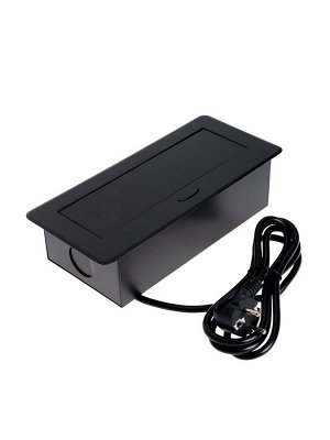 Розетка выдвижная Luazon Lighting, 16 А, двухместная, в стол, 2xUSB, 2.1 A, черная