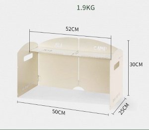 Ветрозащита для газовых плит [сталь, 50х25хh30см, полка, 1.9кг, белый, чехол]