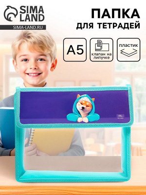 Папка для тетрадей, А5, пластиковая, 23x19x5 см «Сиба»