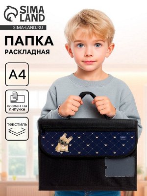Папка для труда, А4, текстильная, 32.5x24 см «Бульдог»