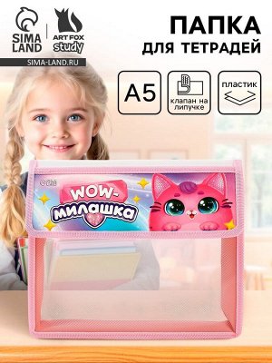 Папка для тетрадей, А5, пластиковая, 23x19x5 см