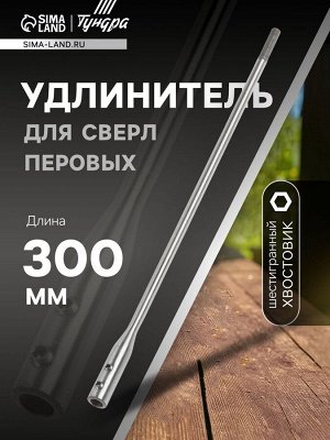 Удлинитель для сверл перовых ТУНДРА, шестигранный хвостовик, 300 мм