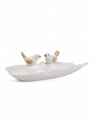 Декоративная подставка для мелочей TAKE IT EASY «Пташки», 21x8x5 см, белая