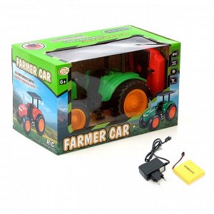 Трактор радиоуправляемый «Фермер», работает от аккумулятора, световые эффекты, цвета МИКС