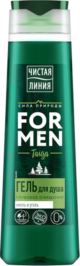 Гель для душа ЧИСТАЯ ЛИНИЯ For Men "Глубокое очищение" 400 мл