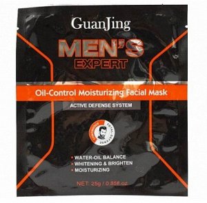 GuanJing. Тканевая маска увлажняющая для лица для мужчин для контроля жирности кожи,Men's Oil-C 25г.