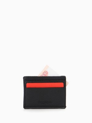 Картхолдер Bagsland, на 4 карты, отдел для купюр, чёрный