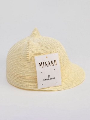 Кепка плетёная для девочки MINAKU цвет молочный, р-р 50-52