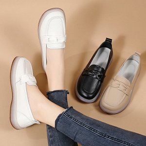 Кожаные женские мокасины
