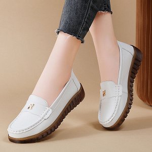 Кожаные женские мокасины