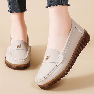 Кожаные женские мокасины