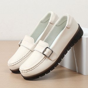 Кожаные женские мокасины