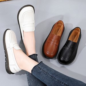 Кожаные женские мокасины