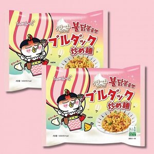 Лапша со вкусом крем-карбонары "Hot chicken ramen Creamy Carbonara" 140г