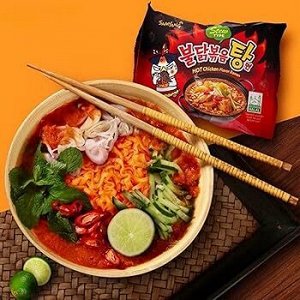 Лапша со вкусом острой курицы  Hot chicken flavor ramen, 145г
