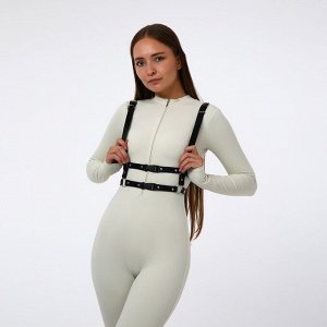 Портупея женская на грудь, цвет чёрный